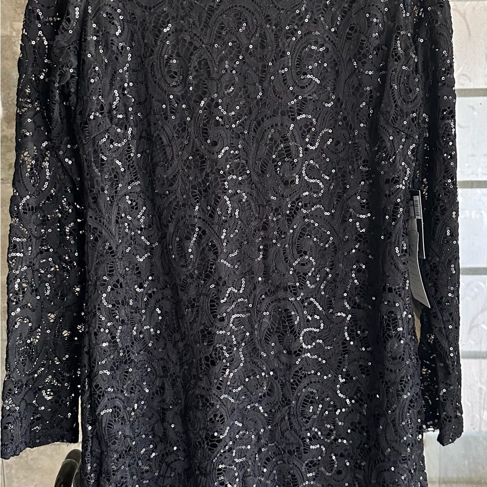 Black Sequined Cocktail Christmas Party Dress - Picture 4 of 10
